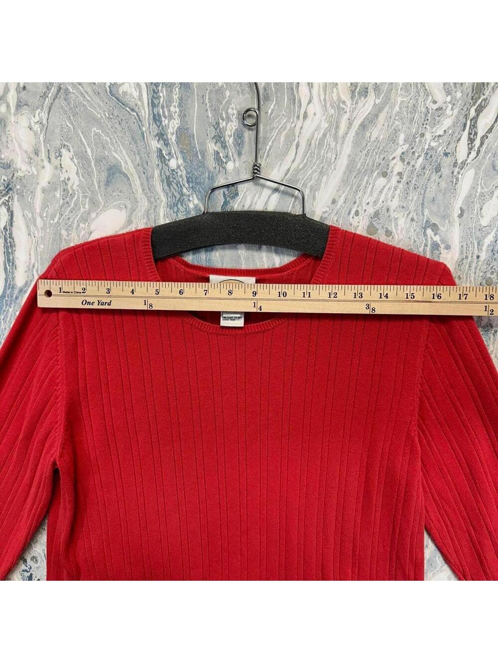 Talbots Preppy Classic Red Ribbed Sweater (L) - Picture 6 of 9